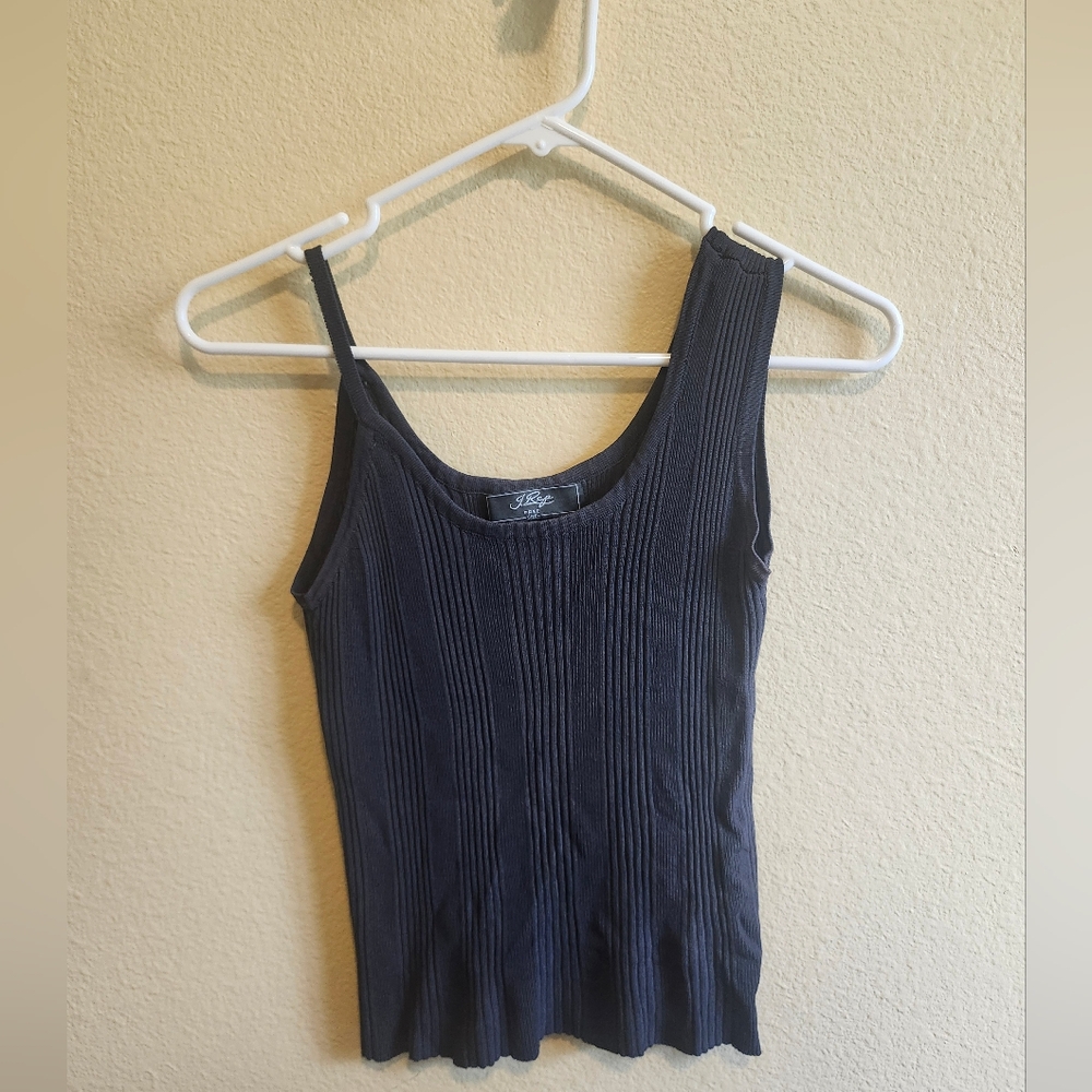 Asymmetrical Ribbed Sleeveless Tank Top